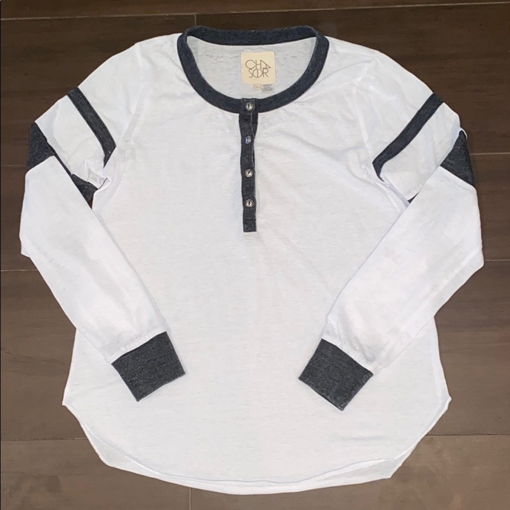 Chaser Varsity Stripe Henley Long Sleeve Shirt - Picture 2 of 5